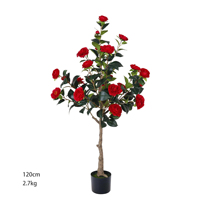 Planta Artificial de Camelia en Maceta de Plástico de 3 a 6 pies para Decoración de Interiores, Oficina, Jardín, Hogar, Árboles Artificiales, Plantas Artificiales