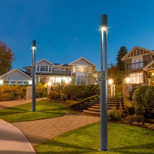 Outdoor Iron Garden Lamp <b>Post</b> LED 4100K Neutral White IP65 AC 220V Motion Sensor Semi Flush Mount <b>Solar</b> Powered 10-Year Warranty - Product Image 3