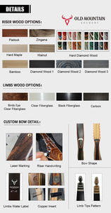 Old Mountain Stingray 60 "Arco recurvo tradicional Arco de caza Arco de tiro con arco - Product Image 6