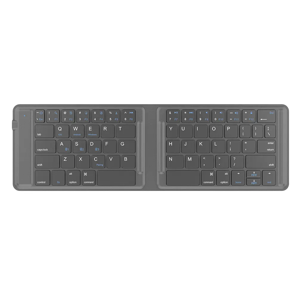 Ultra Slim Mini BT Wireless Keyboard Portable Folding Keyboard Laptop Tablet USB Rechargeable Leather keyboard for Home Gaming