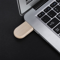 Jaster YONANSON — clé USB ovale en bois personnalisable, idéal pour stockage de données, Logo personnalisé, vente en gros, disque Flash