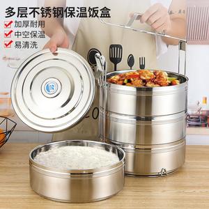 Stainless Steel Multi Layer <b>Insulated</b> <b>Lunch</b> <b>Box</b> Large Capacity 4 Tier For Office Workers Adult Cylinder Solid Color - Product Image 1