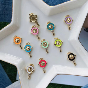 Key Star Men Charm Neon Hồng Cam Đỏ Mặt Dây Chuyền Dầu Thả, Vòng Cổ Vòng Đeo Tay Mặt Dây Chuyền Để Làm Trang Sức, Cung Cấp Thủ Công Tiện Dụng - Product Image 2