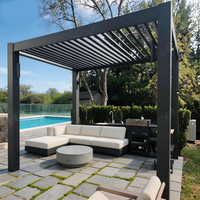 Pergola motorisée à lames orientables, capteur de pluie, fermeture automatique, capteur de vent, arrêt de sécurité, télécommande, interrupteur mural, minuterie, maison intelligente