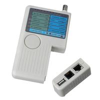 Testeur de câble réseau 4-en-1 RJ11/RJ45/USB/BNC, traceur de fils multifonctionnel pour la vérification des câbles Ethernet, téléphoniques, USB et coaxiaux