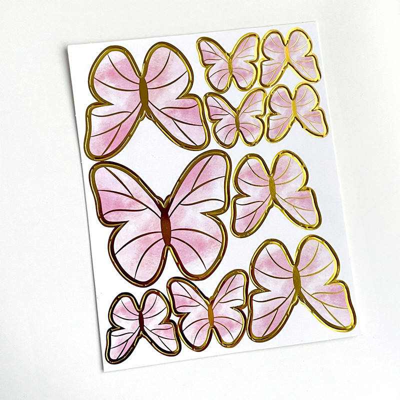 10pcs pink butterfly