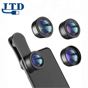 Yüksek kaliteli yükseltilmiş 3 in 1 telefon Lens kiti-198 balıkgözü Lens 120 geniş açı Lens