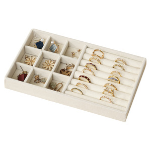 Jewelry Velvet Display Tray Large Capacity Stud Earrings Necklace Organizer Drawer Divider Storage Box For Home Use - Product Image 3