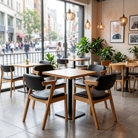 Chaises de salle à manger en bois massif haut de gamme pour usage commercial dans les restaurants, les cafés, les hôtels, les fast-foods