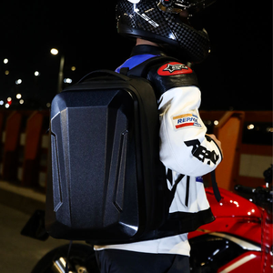 Sac à dos pour ordinateur portable de grande capacité 17,3 pouces, imperméable, coque rigide, fermeture éclair, sac à dos de moto, casque, voyage, moto - Product Image 6