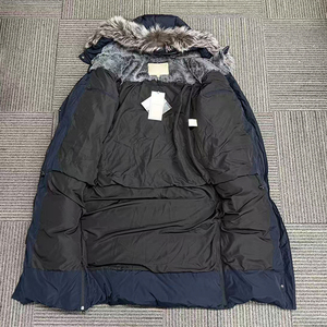 Ventes en gros de manteaux longs en duvet de canard pour femmes, noirs, longs, de marque, avec fourrure - Product Image 2