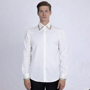 <span class=keywords><strong>Camisa</strong></span> de <span class=keywords><strong>hombre</strong></span> con <span class=keywords><strong>cuello</strong></span> de diamantes de imitación, <span class=keywords><strong>sin</strong></span> costuras, <span class=keywords><strong>sin</strong></span> necesidad de planchar, de <span class=keywords><strong>manga</strong></span> <span class=keywords><strong>larga</strong></span>, camisas de alta calidad con diamantes de imitación en las mangas <span class=keywords><strong>para</strong></span> <span class=keywords><strong>hombre</strong></span> - Product Image 1