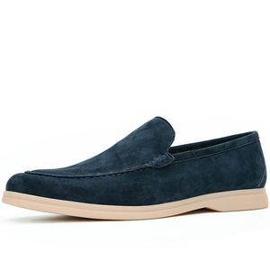 Mocasines de Gamuza para Hombre, Punta Redonda, Forro de Cuero Genuino, Suela de Goma, Entresuela de EVA, Zapatos Casuales de Negocios para Todas las Temporadas - Product Image 5