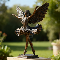 Statue d'ange dansant ailé en bronze, pose de ballet personnalisée, modèle en métal moulé moderne, souvenir publicitaire, anniversaire, artiste