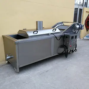 Large Capacity Lpg Gas Deep Fryer Continuous Frying Machine For Snack Chicken Steak Fryer Peanut Frying Machine