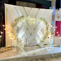 Rideau de fond en polyester et élasthanne extensible 4 directions blanc moderne, panneau de fond, tuyau et draperies pour la décoration de scène de mariage, d'événements et de fêtes