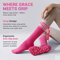 Chaussettes de Pilates à logo personnalisé, antidérapantes, en coton de haute qualité, absorbant l'humidité, pour femmes, pour barre, danse, gym, yoga