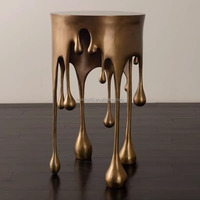 Table basse ronde extensible moderne en fibre de verre, design goutte d'eau, pour salon et hôtel – Collection Luxe Décor