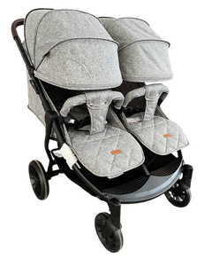 Passeggino Gemellare Affiancato con Cinture di Sicurezza e <span class=keywords><strong>Ruote</strong></span> <span class=keywords><strong>Grandi</strong></span>, Pieghevole, per Neonati e Bambini - Product Image 2