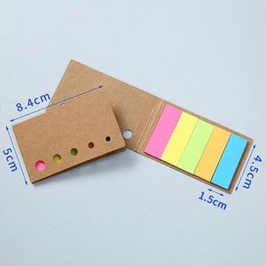 Custom Color Index <b>Sticky</b> Notes Set with Kraft Paper Tabs Repositionable <b>Labels</b> for Office, School, and Promotional Gifts - Product Image 4