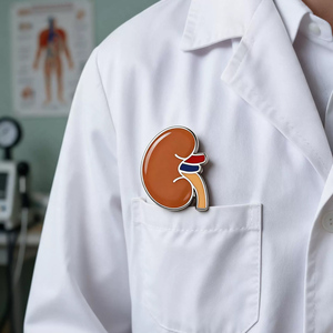 Épingles en émail en gros de haute qualité Dissection médicale d'organe humain épingles artisanales en métal Badge épinglette en émail dur rein pour médecin - Product Image 2