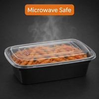 Contenants rectangulaires en PP pour micro-ondes avec couvercles transparents, réutilisables, pour la préparation des repas, boîtes à lunch, vente en gros