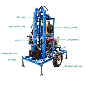 Foreuse <span class=keywords><strong>manuelle</strong></span> compacte à diesel <span class=keywords><strong>pour</strong></span> puits d'<span class=keywords><strong>eau</strong></span> agricole, <span class=keywords><strong>installation</strong></span> facile, 25 CV, profondeur de forage 100m-150m - Product Image 4