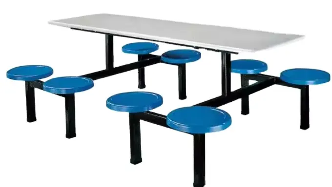 8 Seat Foldable Plastic School Canteen Tables and Chairs for Dining Room or Home Use General Purpose Furniture