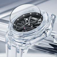 Reloj de Pulsera para Hombre de Moda de la Marca Top 5920 con Caja Transparente Resistente al Agua, Correa de Silicona Resistente al Agua, Reloj Deportivo de Cuarzo para Hombre