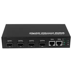 4-Port-SFP-Fibrooptik-Schalter 2-Port RJ45 Gigabit Heimnetzwerk Ethernet-Schalter Glasfaser-Wechselrichter