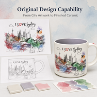 Souvenirs de la ville de Sydney en Australie, tasse en céramique, idées de cadeaux touristiques, tasse à café en porcelaine peinte à la main, personnalisable OEM ODM