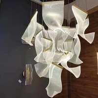 Pendentif en papier acrylique LED Art Décoration d'intérieur Escaliers Plafond Salon