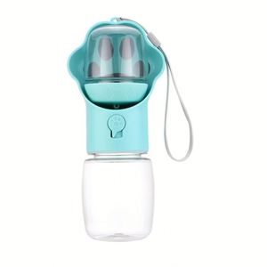 Bouteille d'eau portable pour chien, en plastique écologique, anti-fuite, pour utilisation en extérieur, pour les promenades et les voyages avec distributeur de nourriture - Product Image 5