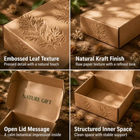 Boîte d'emballage en carton kraft personnalisée, imprimée et gaufrée, écologique, recyclée, portable, pour crème pour le visage, avec doublure en éponge