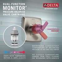 Kit de garniture de pommeau de douche hexagonal monofonction Tetra avec mitigeur 6 voies intégré, système de douche en or brossé