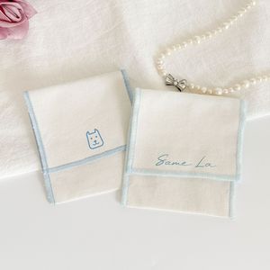 Bolsas de Joyería con Cordón y Logotipo Personalizado de Algodón Orgánico, Bolsas Protectoras con Impresión Serigrafiada <span class=keywords><strong>para</strong></span> Promoción de Pequeñas Empresas - Product Image 3