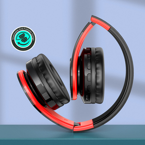 KSC-728 Red And Black <b>Bluetooth</b> Over Ear Headphones With Sd <b>Card</b> Slot - Product Image 6