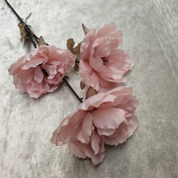 3 têtes 66cm Blanc Rose Rouge Tissu de soie Fleurs de pivoines artificielles pour arrangement floral de mariage