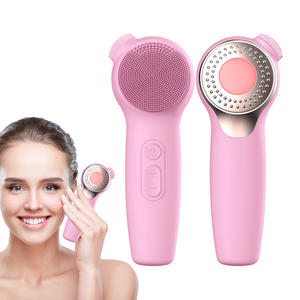 فرشاة تنظيف الوجه بالموجات فوق الصوتية المحمولة للاستخدام المنزلي، فرشاة تنظيف عميق للبشرة بالاهتزاز فوق الصوتي من السيليكون - Product Image 1