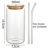 DAJI HYDRO 16oz Tasse à lait en verre transparente de haute qualité, grande, en forme de canette, avec bouchon à paille, style américain, pour la rentrée scolaire, réutilisable