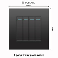 Enchufe de Pared Británico de Cinco Orificios con Carga Rápida Tipo-C, 2 Puertos USB, Panel Táctil, Máx. 10A, Fabricación en el Reino Unido