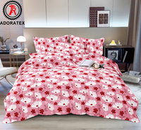 Draps de lit en tissu polyester épais exquis et élégants personnalisés en usine 3 pièces (2 taies d'oreiller et 1 feuille)