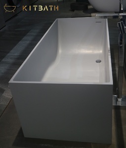 Kitbath Châu Âu Thiết Kế Hiện Đại Bề Mặt Rắn Đá Nhựa Acrylic Vuông Freestanding Bồn Tắm Trong Nhà Cho Khách Sạn Trong Nhà - Product Image 6