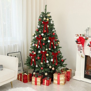 Ornamen Pohon Natal Pita Kupu-kupu Beludru Berumbai 30cm Pita Mengembang untuk Pembungkus Kado Dekorasi Pesta Pernikahan Liburan - Product Image 2