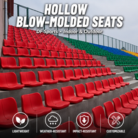 Chaises de tribune sportives DF Sports, sièges de stade pour aire de jeux, chaise en plastique moulé par soufflage creux en PEHD avec dossier