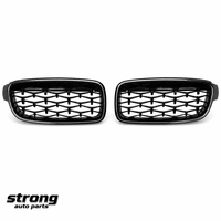 Calandre LED lumineuse emblématique pour BMW Série 3 F30 F31 2012-2018, maille diamant noire, finition noir brillant, pièces auto robustes