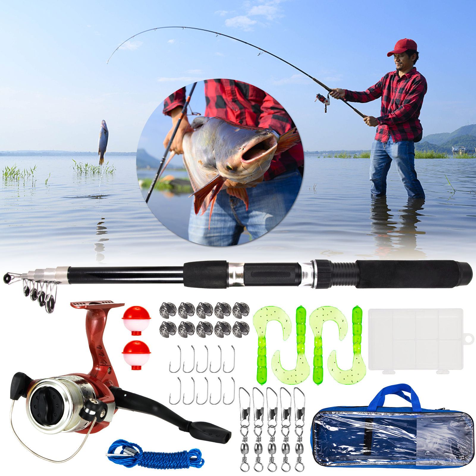 Collapsible Fishing Rod Case - Telescopic Fishing Rod Pole