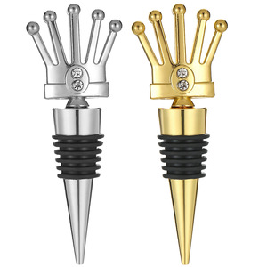 Crown <b>Wine</b> Bottle Stopper Gold Silver Zinc Alloy TPR Sealing Plug For <b>Wine</b> Preservation Party Gift - Product Image 4