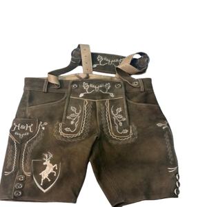 Lederhosen bavaroises standard allemandes en daim de chèvre, grande taille, écologiques, longueur genou, séchage rapide - Product Image 5