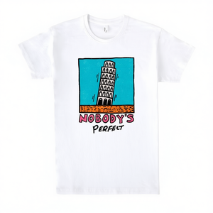 T-shirt Nobody's Perfect bianca unisex promozionale - Product Image 2